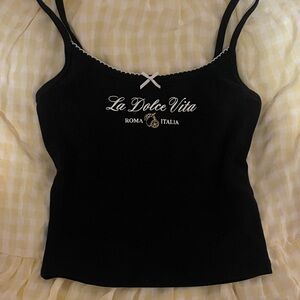 Navy Garage Dolce Vita Black Camisole with White Trim🍋